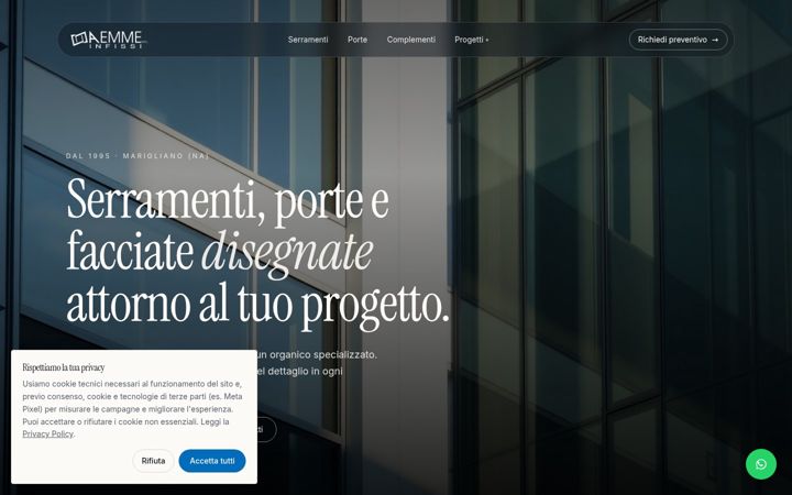 Screenshot of aemmeinfissi.it