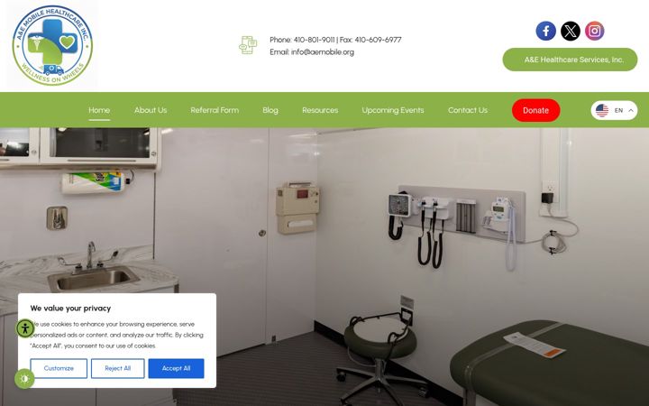 Skærmbillede af aemobile.org