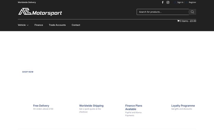Screenshot of aemotorsport.co.uk