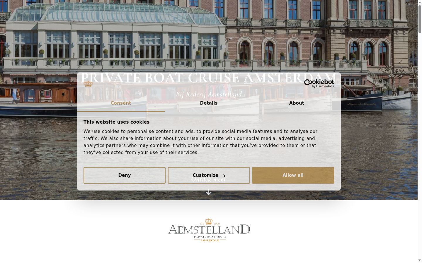 Screenshot of the consent banner shown before any interaction