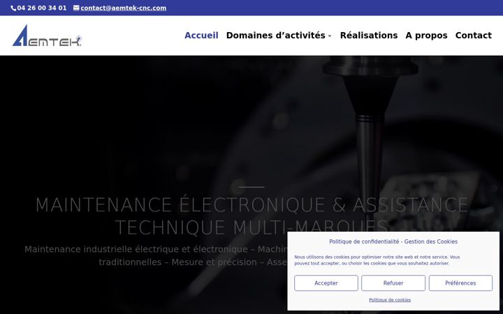 Screenshot von aemtek-cnc.com