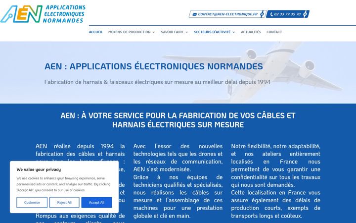 Screenshot of aen-electronique.fr