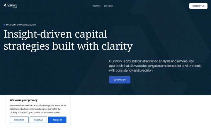 Screenshot of aenaoncapital.ch