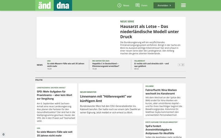 Screenshot of aend.de