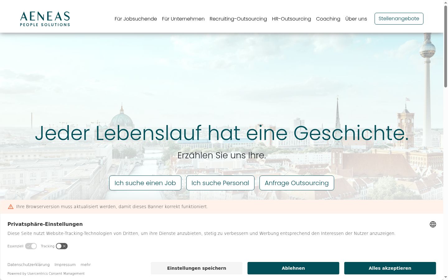 Screenshot del banner di consenso mostrato prima di qualsiasi interazione
