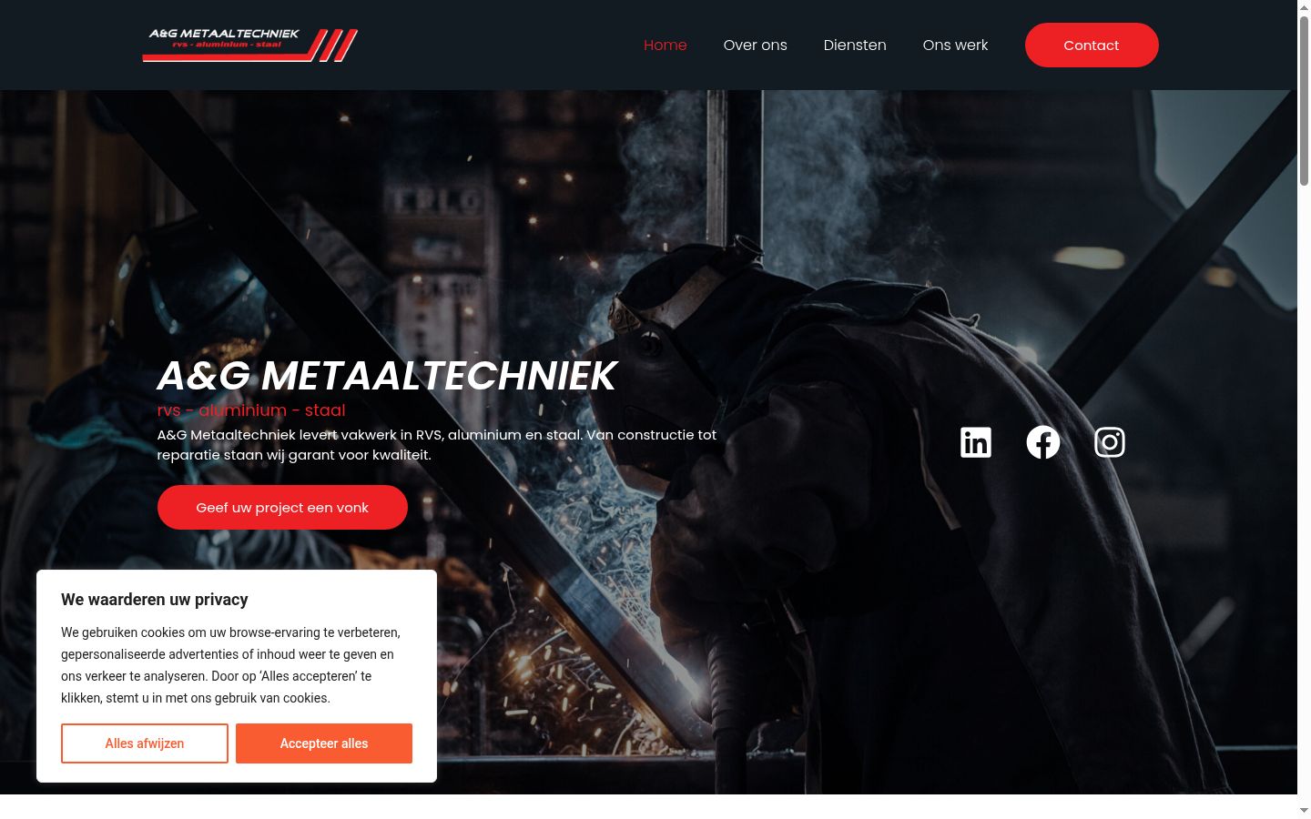 Screenshot del banner di consenso mostrato prima di qualsiasi interazione