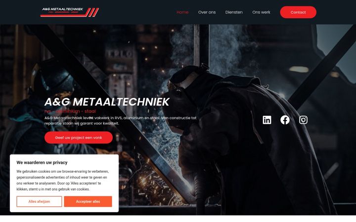 Screenshot di aengmetaaltechniek.nl
