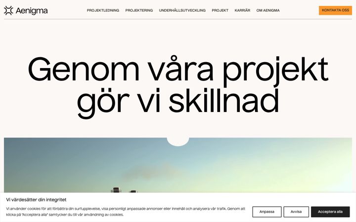 Screenshot of aenigma.se