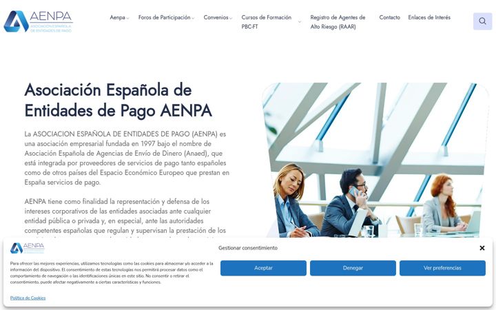 Captură de ecran a aenpa.es