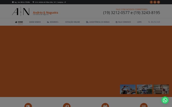 Képernyőkép: aenseguros.com.br