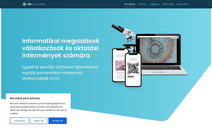 Screenshot von aensolutions.com