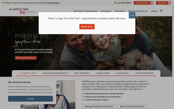 Screenshot of aentassociates.com