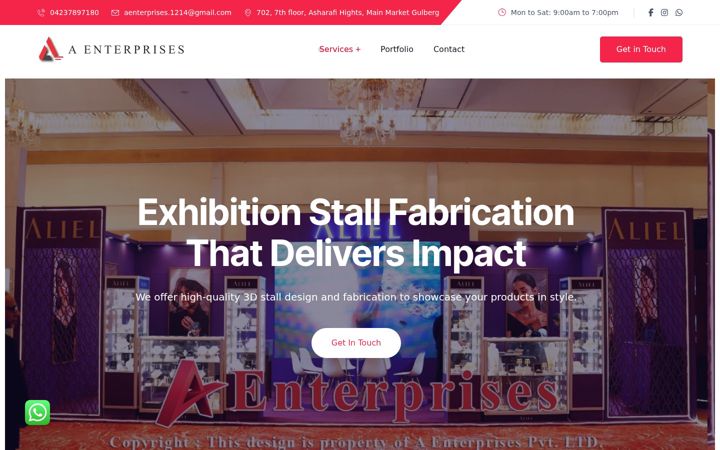 Screenshot of aenterprisesevents.com