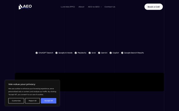 Screenshot of aeoagency.co.uk