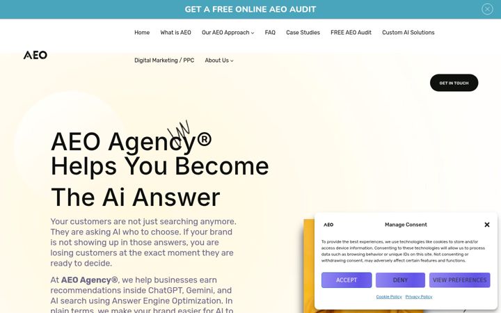 Screenshot of aeoagency.org