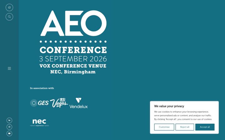 Screenshot of aeoconference.org.uk