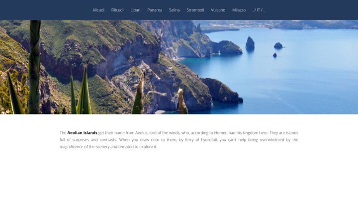 Screenshot of aeolianislandsvacations.com