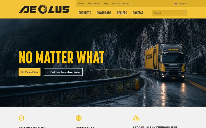 Screenshot of aeolus-tyres.com