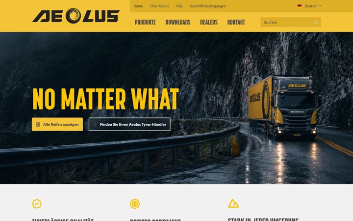 Screenshot of aeolus-tyres.de