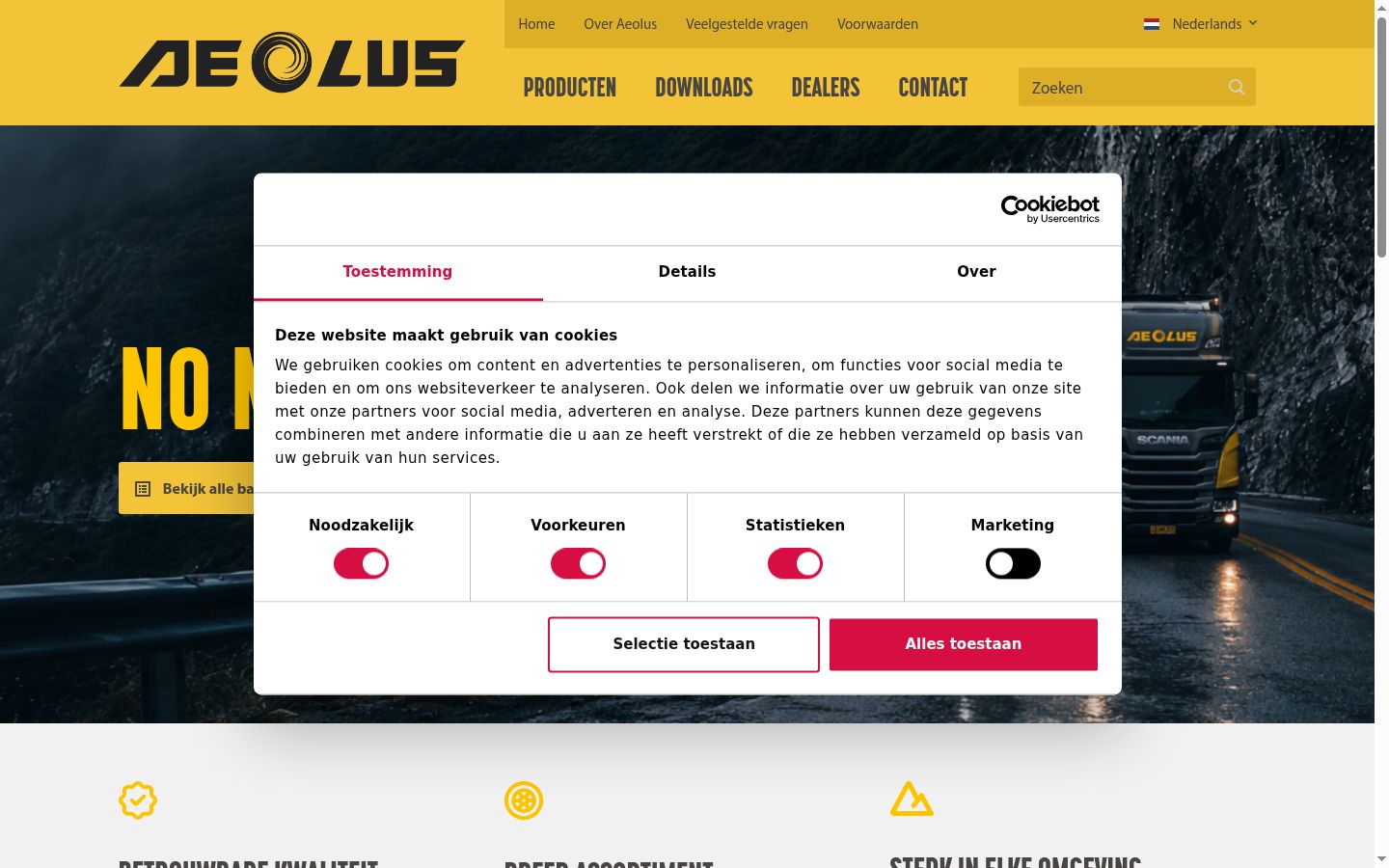 Screenshot of the consent banner shown before any interaction