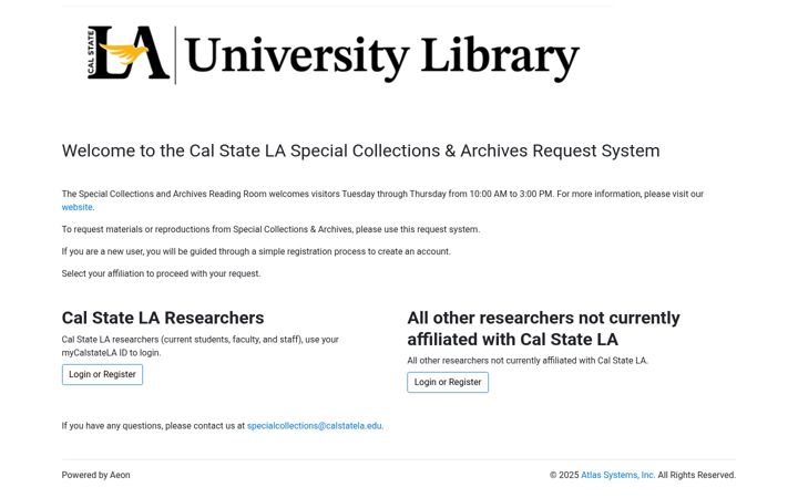 Screenshot of aeon.calstatela.edu