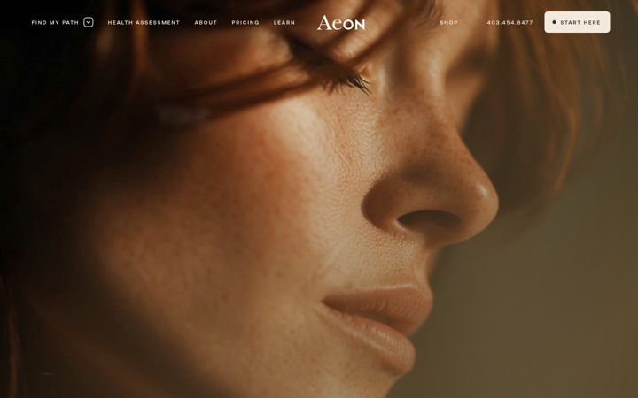 Screenshot του aeonfuturehealth.com