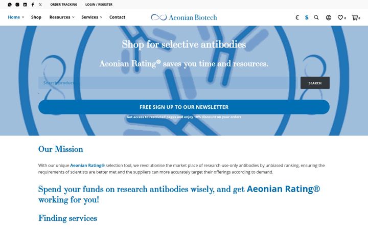 Screenshot of aeonianbiotech.com