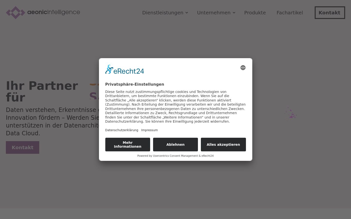 Capture d'écran de la bannière de consentement affichée avant toute interaction