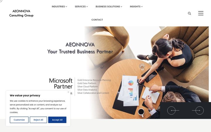 Snímek obrazovky aeonnova.com