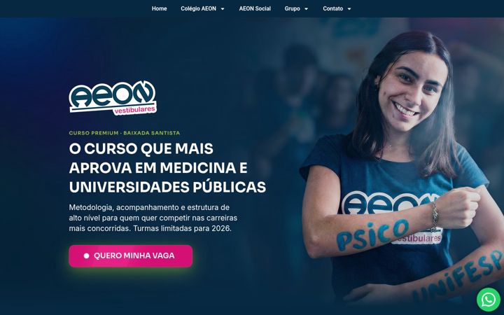 Screenshot of aeonprevestibular.com.br
