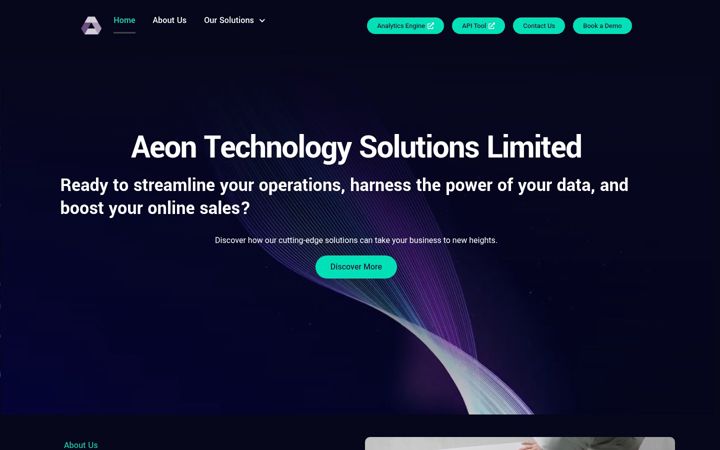 Snímek obrazovky aeontsolutions.com