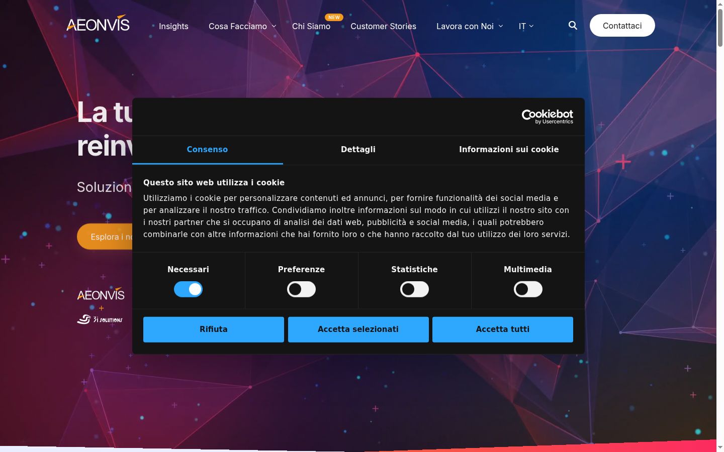 Screenshot of the consent banner shown before any interaction