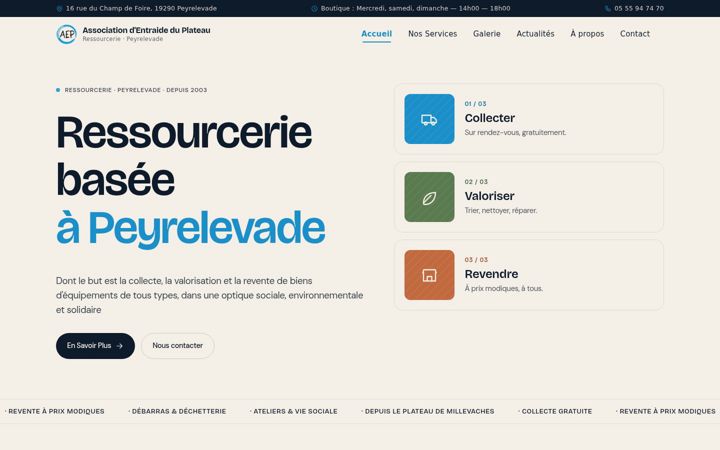 Screenshot of aep-ressourcerie.org