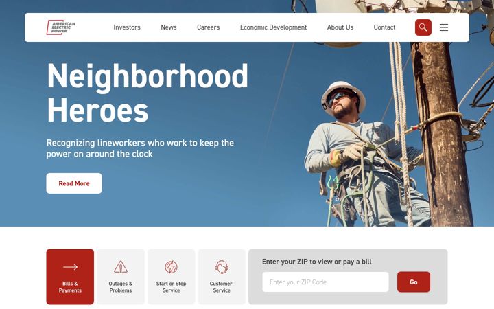 Screenshot di aep.com