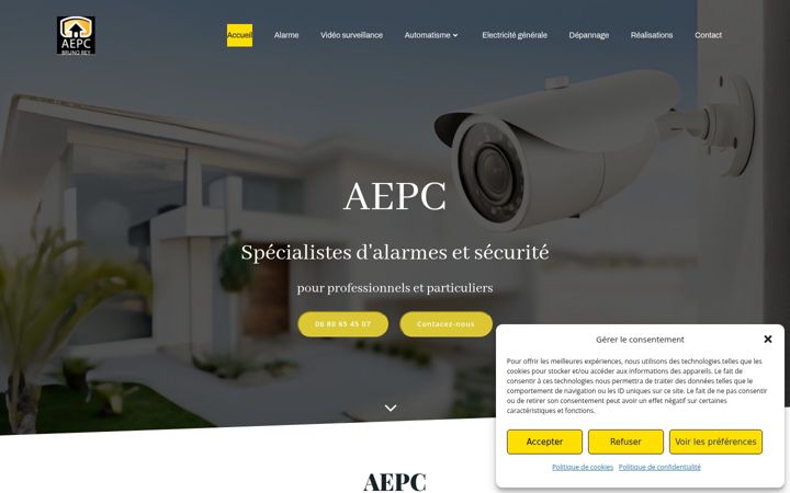Snímek obrazovky aepc.fr