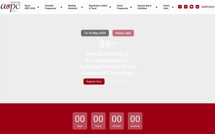 Screenshot of aepc2026.org