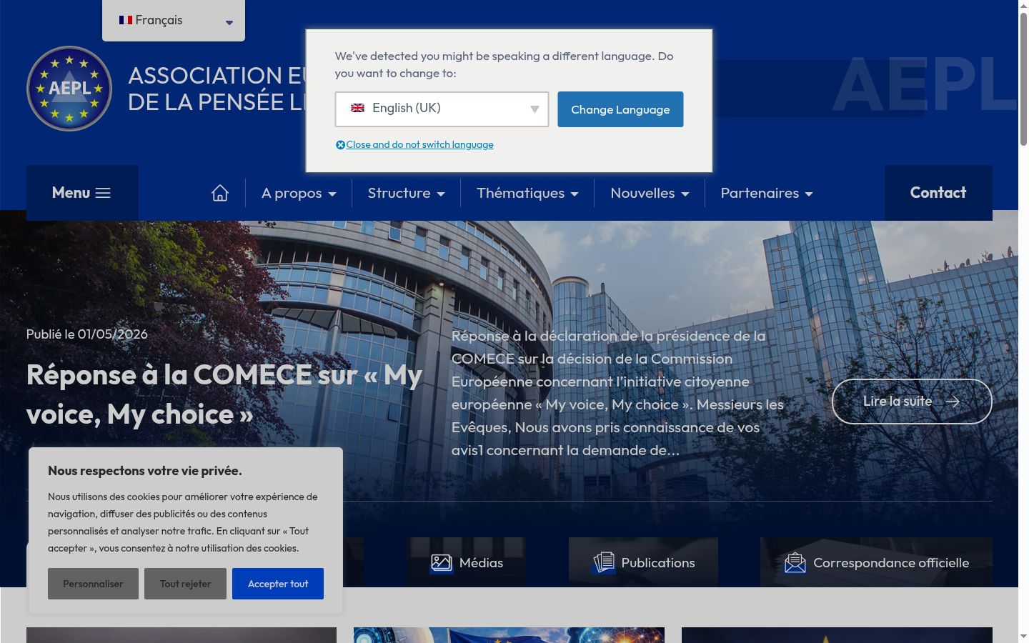 Screenshot des Einwilligungsbanners vor jeglicher Interaktion