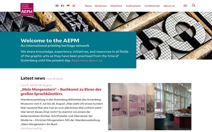 Screenshot of aepm.eu