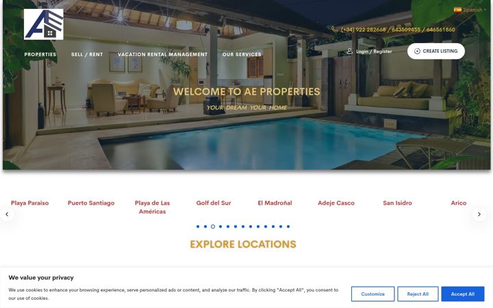 Screenshot of aepropert.com