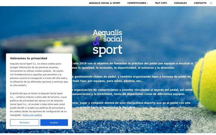 Screenshot of aequalissport.com