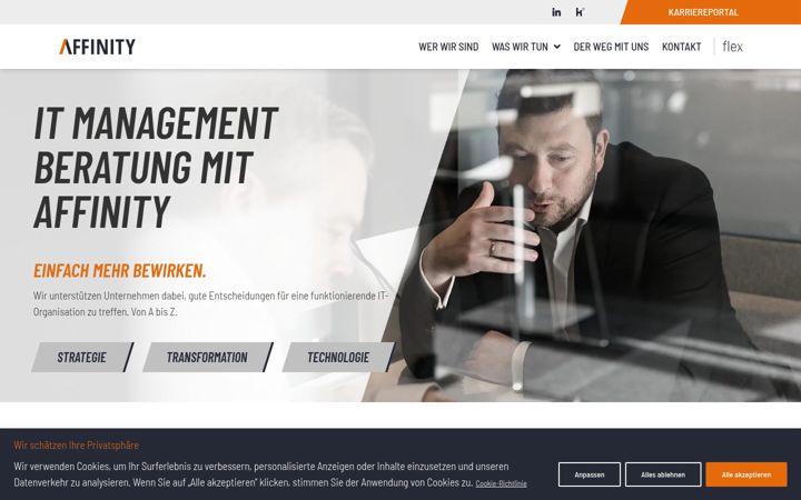 Screenshot di aequitas-affinity.de