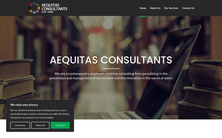 Skärmbild av aequitasconsultants.co.za