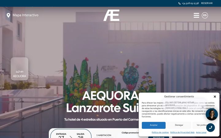 Captura de pantalla de aequorahotels.com