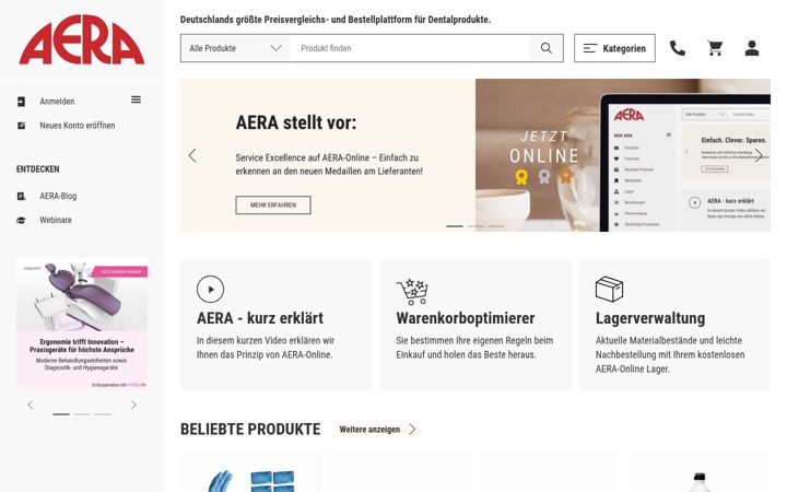 Screenshot of aera-online.de