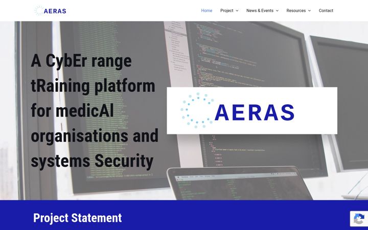 Captura de pantalla de aeras-project.eu