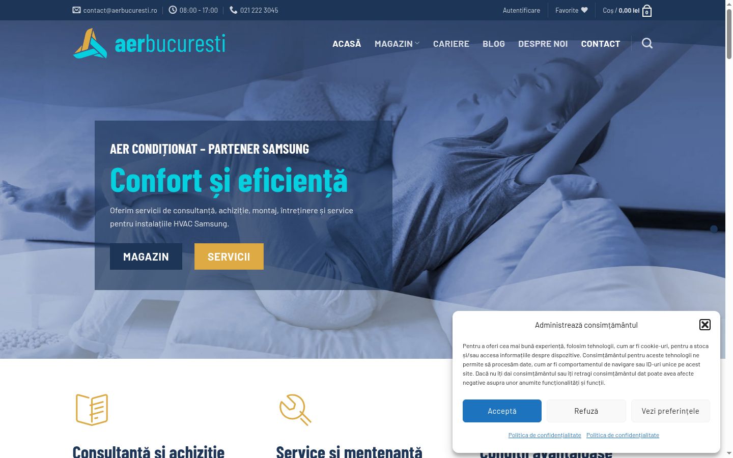 Screenshot of the consent banner shown before any interaction