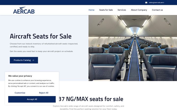 Screenshot of aercab.aero