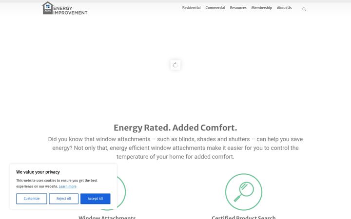 Screenshot of aercenergyrating.org