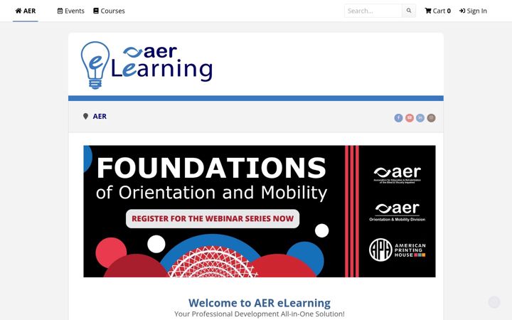 Screenshot von aerelearning.org