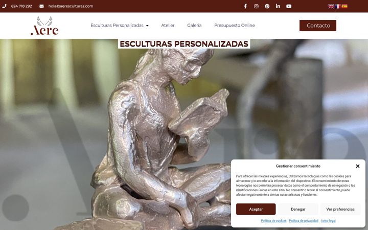 Screenshot von aeresculturas.com